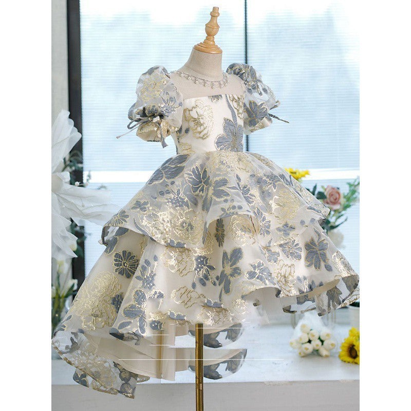 Children's Dress Girl Princess Dress Little Girl Birthday Banquet Flower Girl Catwalk Pettiskirt Host Costume for Piano Performance