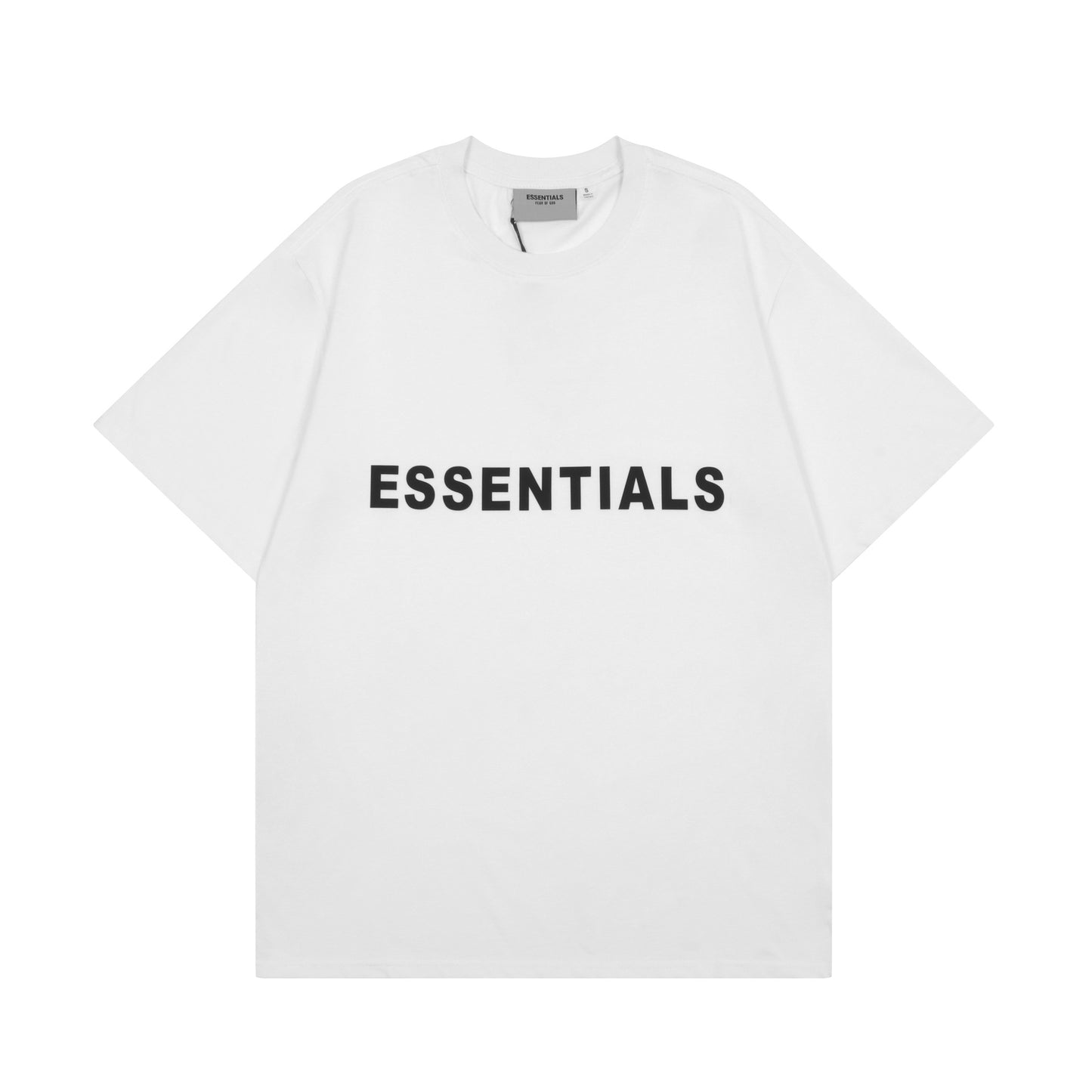 Cross-Border Fog Double Line Essentials Short-Sleeved T-shirt Three-Dimensional Silicone Letters American Style Loose Men's and Women's Foreign Trade Trend