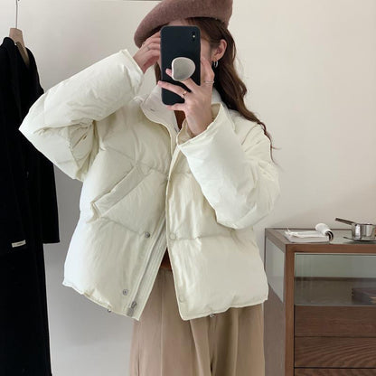 Anti-season down cotton clothes women's short 2023 new Korean version small solid color fashion bread clothes sweet warm jacket