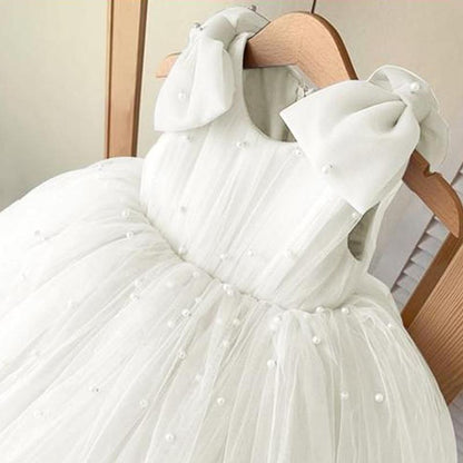 Girls' One Year Old Celebration Dress Violin Piano Host Performance Costume Children's Birthday Banquet Wedding Dress Princess Dress