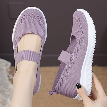 storexq Walking Shoes Women's Spring New Old Beijing Cloth Shoes Elderly Breathable Old Lady Strap Elderly Non-Slip Mom Shoes