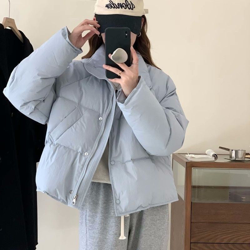 Anti-season down cotton clothes women's short 2023 new Korean version small solid color fashion bread clothes sweet warm jacket