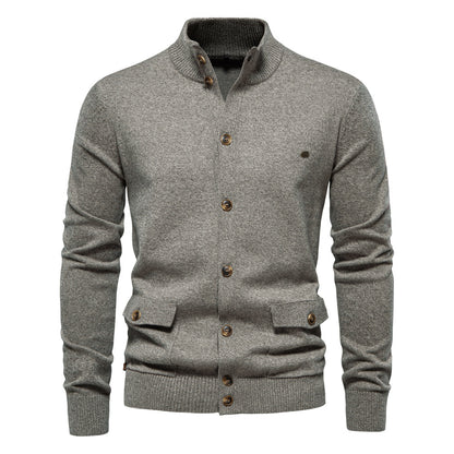 STOREXQ 2025 popular autumn and winter new 2025 men's tops New Popular trade cardigans high-quality business casual solid color sweaters men