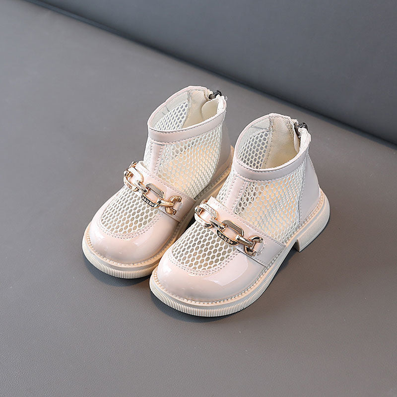 STOREXQ Girls' Shoes  New Summer Breathable Soft Bottom Korean Style Mesh Boots Baby Girl Princess Sandals Martin Boots for Boys