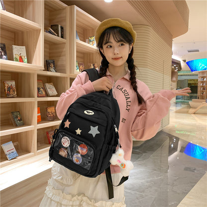 Backpack Student Backpack XINGX Japanese Transparent Schoolbag Small Fresh Large Capacity Junior and Middle School Students All-Matching Casual Backpack