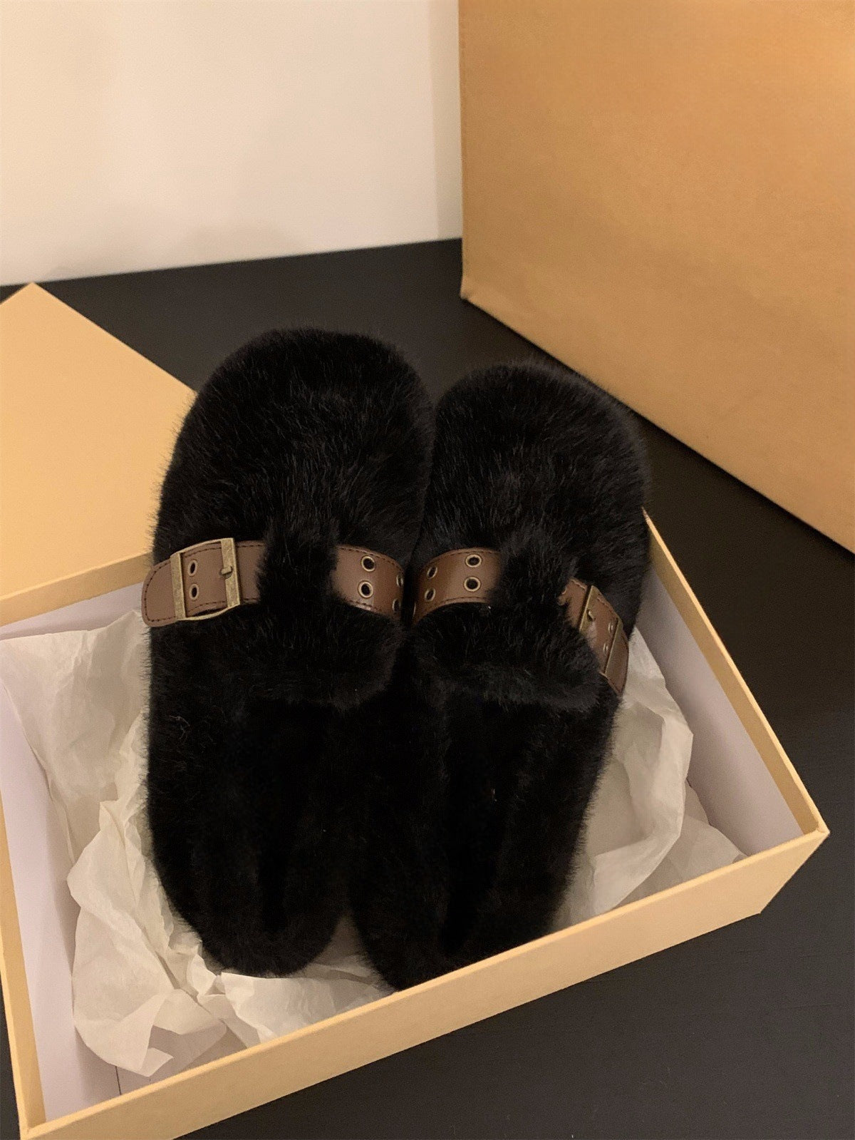 2025 Flat-bottomed plush Doudou shoes plush single shoes women's shoes popular new autumn and winter outer wear soft-soled cotton shoes fluffy shoes