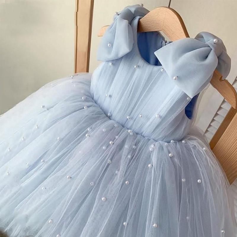 Girls' One Year Old Celebration Dress Violin Piano Host Performance Costume Children's Birthday Banquet Wedding Dress Princess Dress