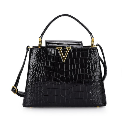 bag popular new crocodile pattern handbag high-end sense large-capacity women's bag fashion commuter messenger bag women