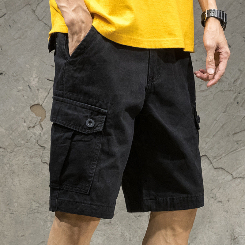 Foreign Trade Tooling Shorts Men's Fashion Brand Ins Versatile Japanese Trendy Casual Loose Shorts Summer Thin 5 Points