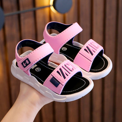 STOREXQ Boys Sandals Casual Beach Shoes Velcro Primary School Students Middle and Big Children Boys and Girls Korean Sports Children's Sandals