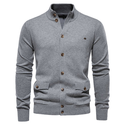 STOREXQ 2025 popular autumn and winter new 2025 men's tops New Popular trade cardigans high-quality business casual solid color sweaters men