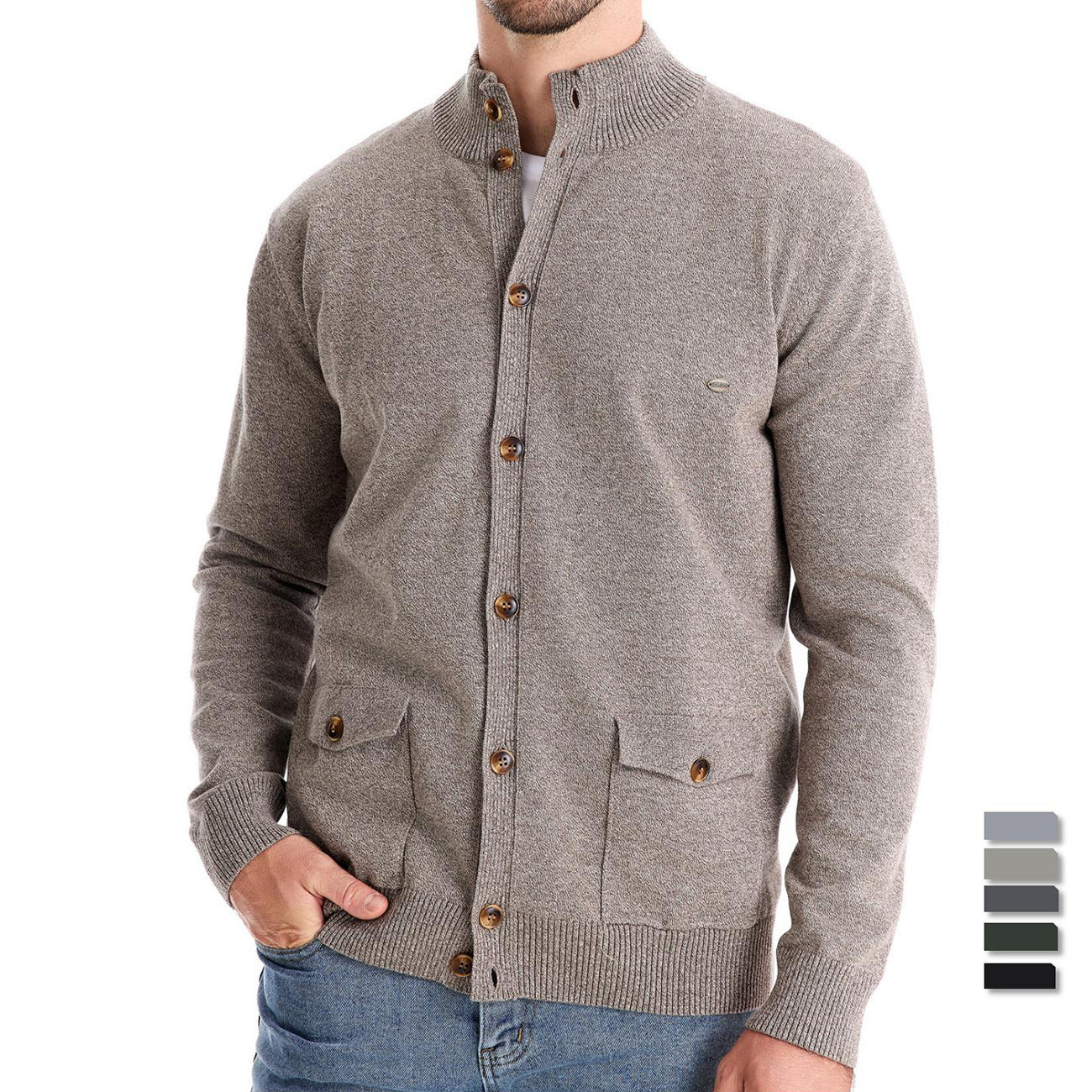 STOREXQ 2025 popular autumn and winter new 2025 men's tops New Popular trade cardigans high-quality business casual solid color sweaters men