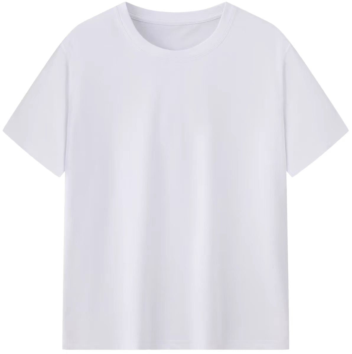 230G Xinjiang Cotton Heavy Cotton round Neck T-shirt Men's Thick and Opaque Pure White Short Sleeve Basic Style Cross-Border Manufacturer