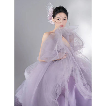 2025 2025 studio new theme light wedding dress photo clothing travel dress photo Mori fairy gas crumpled cake skirt