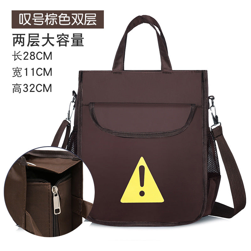 Three-Layer Handbag Primary and Secondary School Students Tuition Bag Boys and Girls Canvas Backpack Homework Art Bag Children Tutorial Schoolbag