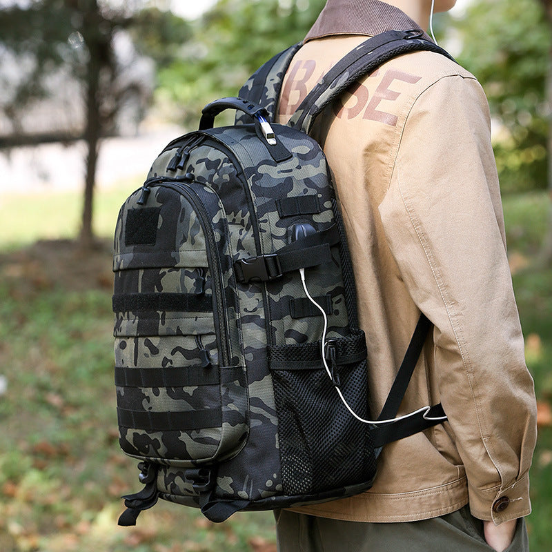 Backpack Men's Outdoor Tactics Backpack Hiking Backpack Large Capacity Exercise Camouflage Schoolbag Camping Luggage Bag Wholesale