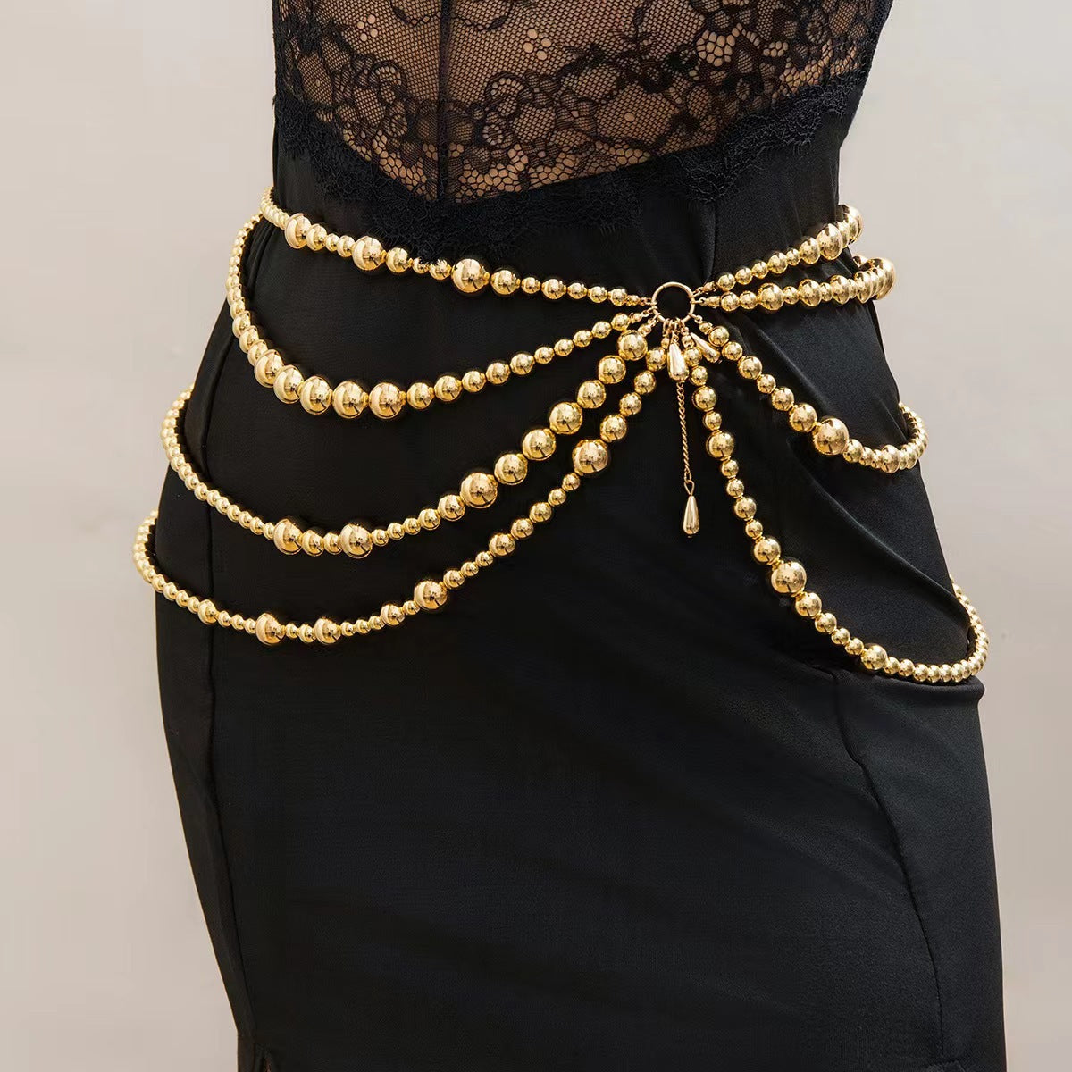 2025 waistchain thicknesses vary, pearls are connected, multi-layer fringed side pendulum chain, waist chain, waist jewelry, personalized belt