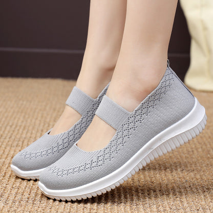 storexq Walking Shoes Women's Spring New Old Beijing Cloth Shoes Elderly Breathable Old Lady Strap Elderly Non-Slip Mom Shoes