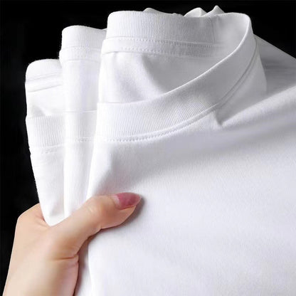 Summer Menswear 300G Heavy Cotton T-shirt Men's and Women's Bottoming Shirt Fashion Brand Short Sleeve Clothes Manufacturer Self-Produced and Self-Sold