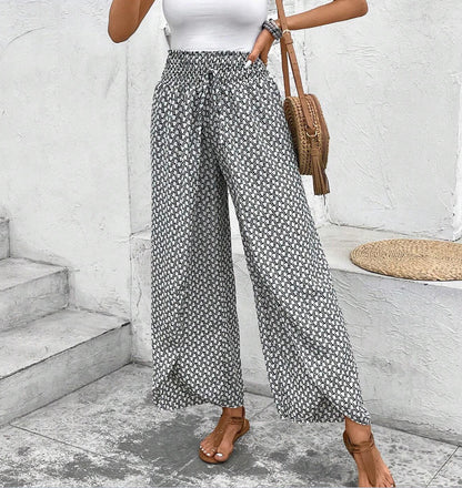 storexq Summer   HOT and NEW Cross Border Ethnic Retro Urban Casual Loose Split Wide Leg Women's Trousers