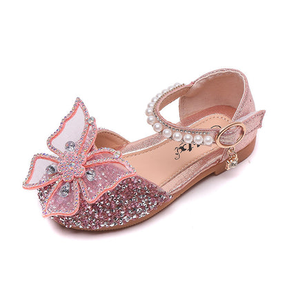 STOREXQ Tiger Monitor  Spring Girls' Sandals Korean Style Bow Princess Shoes Student Cute Dancing Shoes One Piece Dropshipping