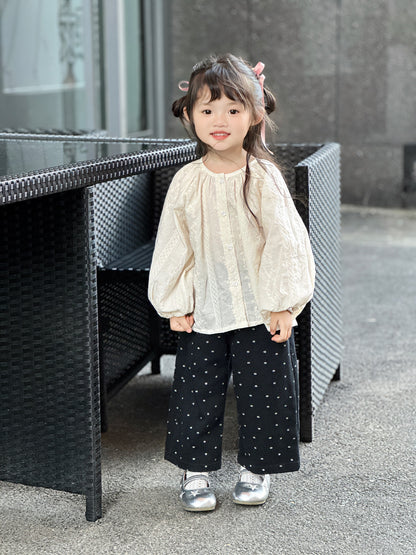 Caviar children's clothing new girls autumn and winter new hollow knitted cardigan versatile hook twist sweater jacket