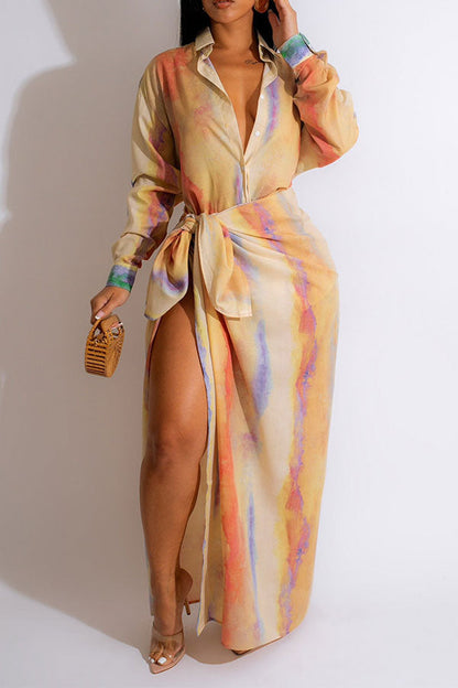 namcoverse Tie Dye Relaxed Lace-Up Dress Suit