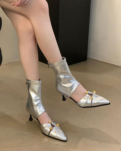 storexq Metal Decor Cool Pointed Toe Sandals