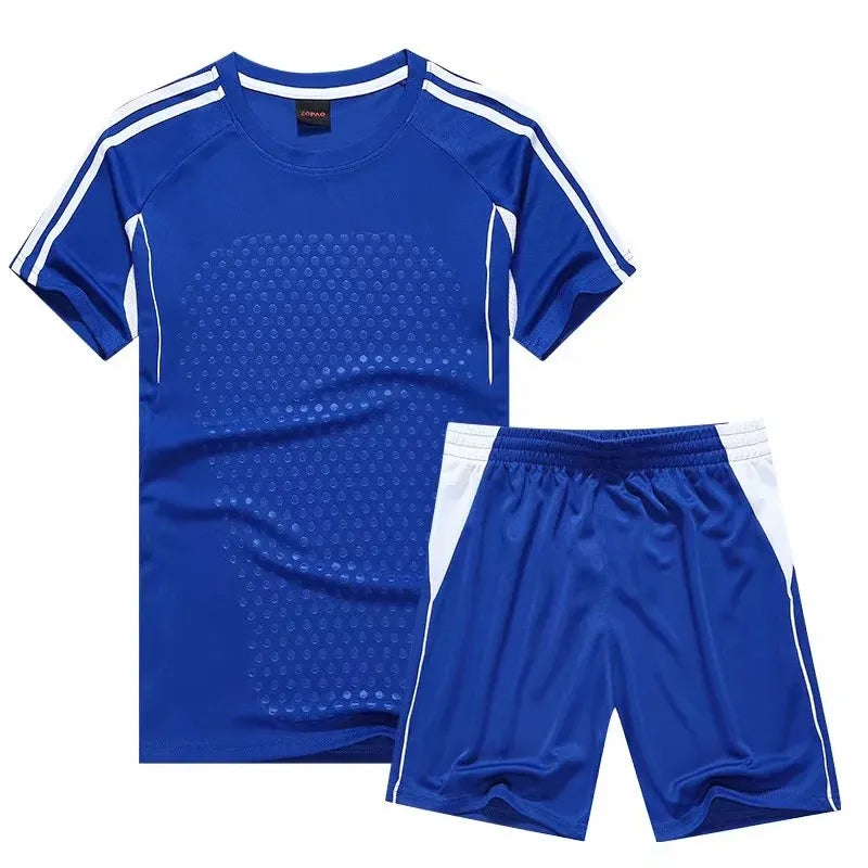 Kids Adult Soccer Jersey Set Child Men Two Pieces Football Tracksuit Sports Kit Football Training Suit Team Soccer Uniform