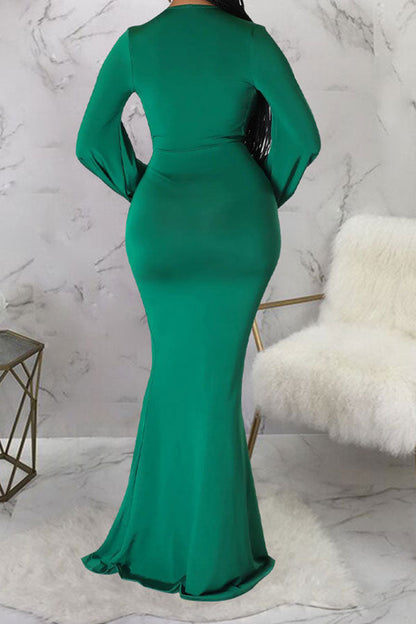 storexq Solid Color Elegant Maxi Dress