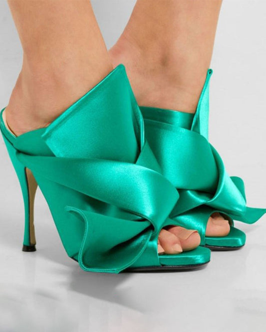 storexq Solid Color Glamorous Peep Toe Sandals