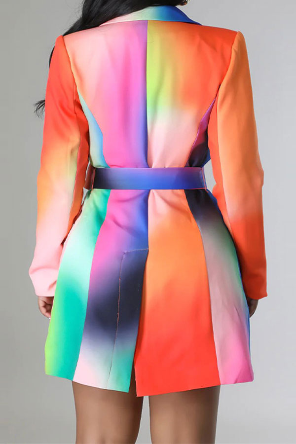 storexq Rainbow Gradient Pretty Belted Mini Dress