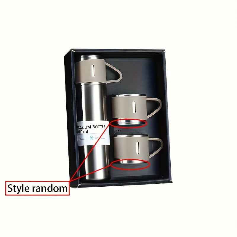 16.91oz Stainless Steel Thermal Mug Set with Cup - Insulated, Leakproof for Hot & Cold Beverages - Ideal for Business & School