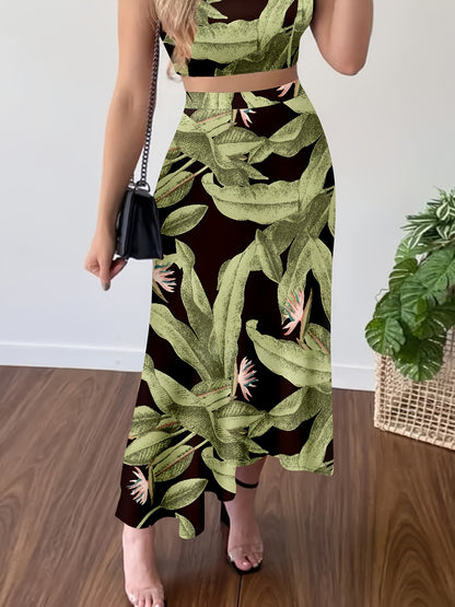 Vibrant Floral Print A-Line Tie High Waist Skirt - Flattering, Flowy, and Comfortable Design for Women - Perfect for Spring and Summer Vacation, Outdoor Activities, and Daily Wear