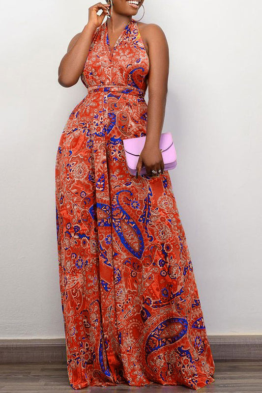 storexq Paisley Print Versatile Strappy Maxi Dress