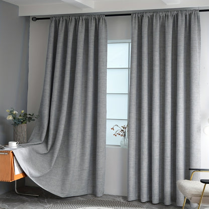 1PC Elegant Blackout Linen Curtain - Thermal Insulation, Light Blocking, Privacy Protection - Perfect for Living Room, Bedroom, Kitchen, Bathroom, Home Decor, Room Decor