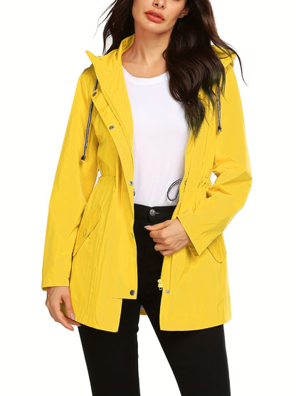 Waterproof Long Hooded Trench Coat for Women - Windproof and Breathable Lined Jacket for Travel and Outdoor Activities - S-XXL Sizes Available