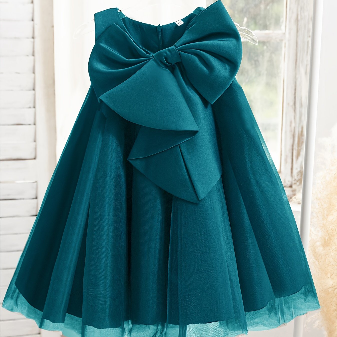 Elegant All-Season Princess Dress for Girls - Comfortable Cotton, Big Bow Charm, and Timeless Style