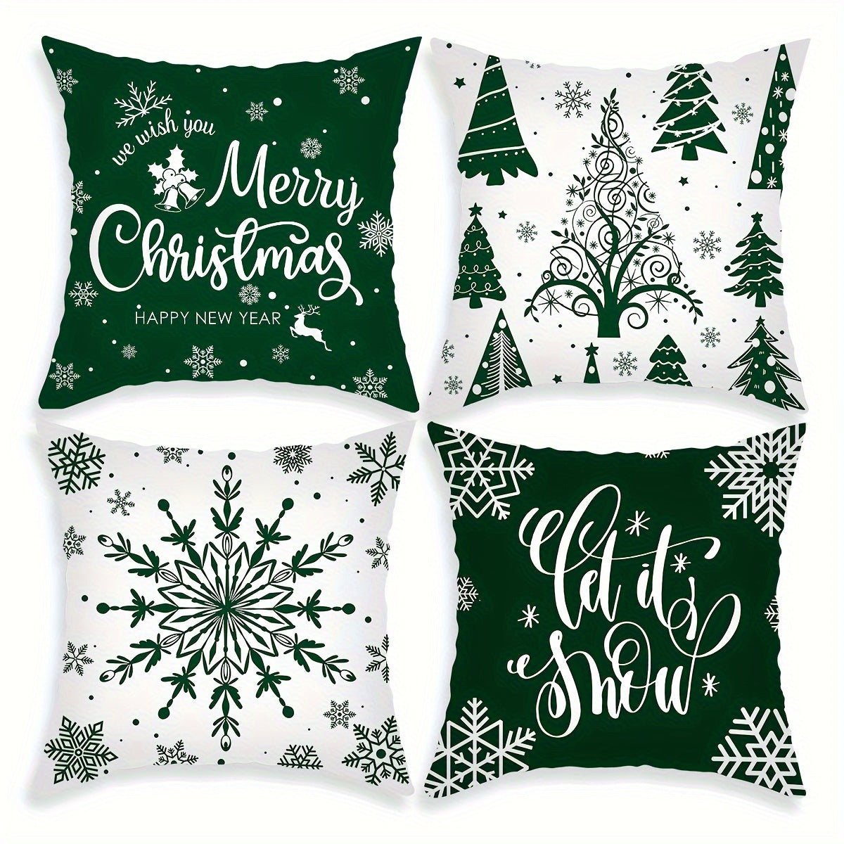 1pc/4pcs Merry Christmas Throw Pillow Covers - Festive Home Decor for Bedroom, Living Room, Sofa, Car with Seasonal Cheer