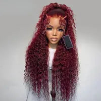 13x4 Transparent Frontal Wig Loose Deep Wave Lace Front Human Hair Wigs for Women Pre Plucked Wavy Black Synthetic Lace Wig