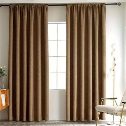 1PC Elegant Blackout Linen Curtain - Thermal Insulation, Light Blocking, Privacy Protection - Perfect for Living Room, Bedroom, Kitchen, Bathroom, Home Decor, Room Decor