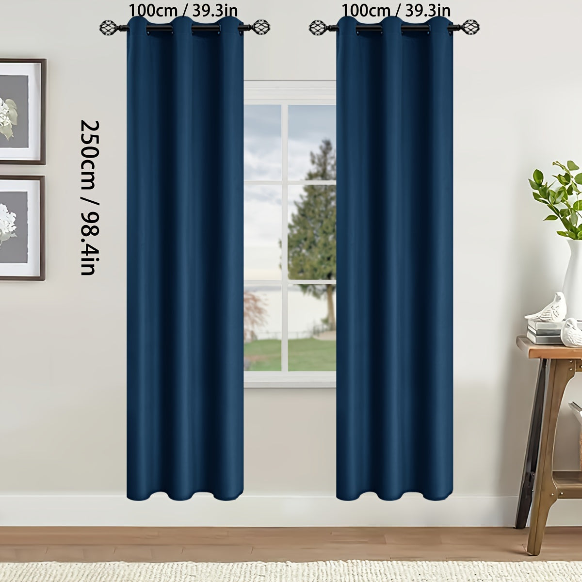 2 Pieces of Stylish Solid Blackout Curtains for Bedroom and Living Room - UV Protection, Easy Sliding, and Contemporary Design