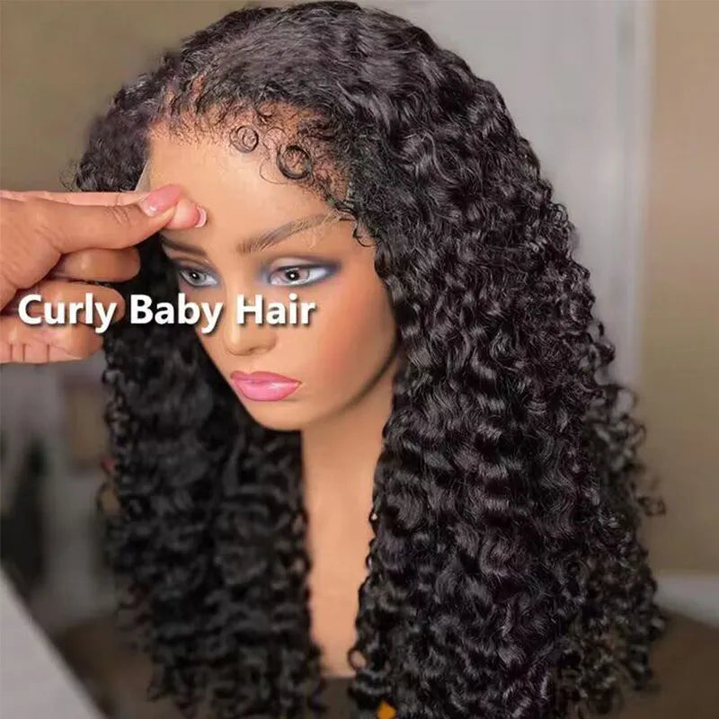 360 Lace Frontal Human Hair Deep Wave Frontal Wigs Kinky Curly Human Hair Wig Brazilian Water Wave HD Lace Synthetic Wigs For Women