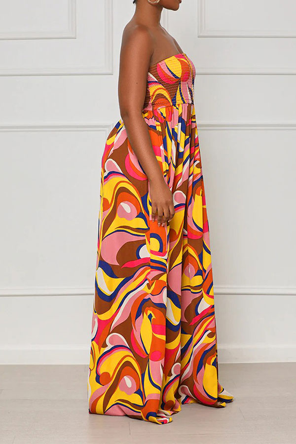 storexq Floral Print Stylish Wide Leg Maxi Dress