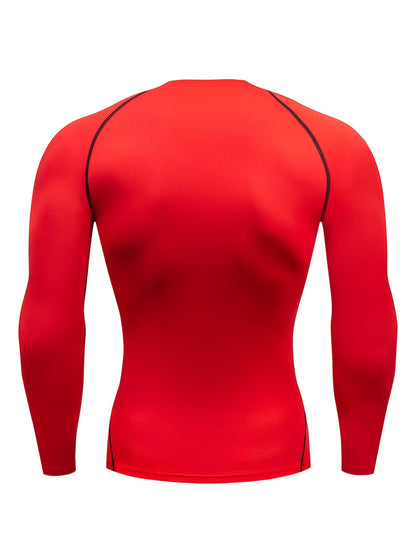 Men's High-Stretch Compression Top - Quick-Dry, Moisture-Wicking, Long-Sleeve Athletic Shirt for All-Season Performance & Comfort