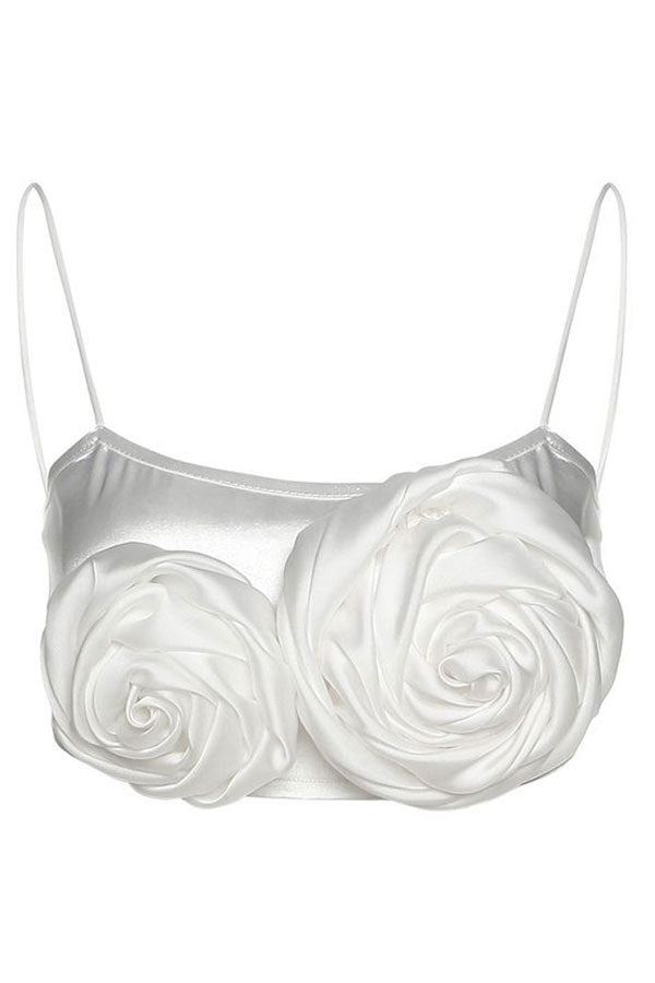 storexq 3D Rose Design Pretty Solid Color Camisole