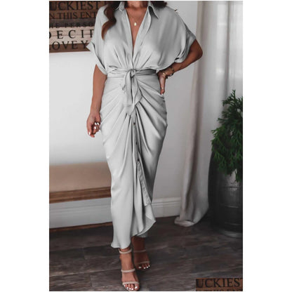 Casual Dresses Retail Women Shirt Designer Commuting Plus Size S3Xl Long Dress Fashion Forged Face Clothing Drop Delivery Apparel Wom Dhkj1