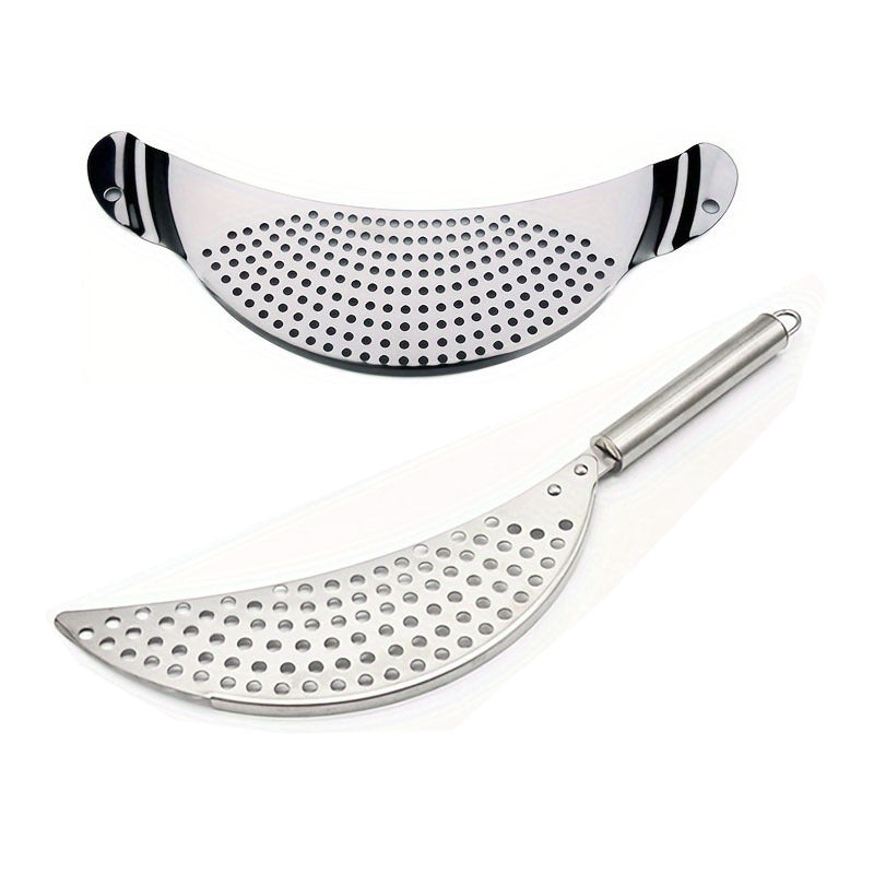 1pc Kitchen Stainless Steel Pot Strainer, Hand Held Pot Drainer, Fruit Washing Filter