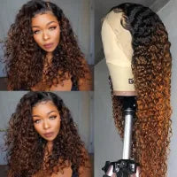 13x4 Transparent Frontal Wig Loose Deep Wave Lace Front Human Hair Wigs for Women Pre Plucked Wavy Black Synthetic Lace Wig