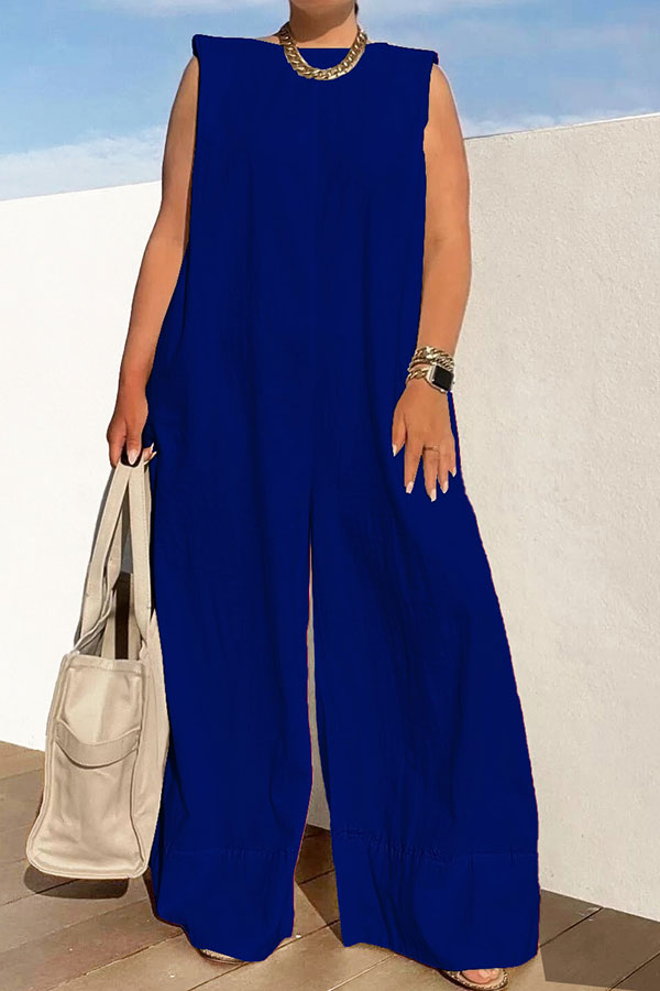 storexq White Laid Back Wide Leg Jumpsuit